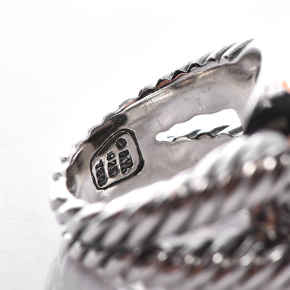 David Yurman Sterling Silver 18K Yellow Gold Diamond Smoky Quartz 14mm Albion Ring 52 6 5 of 7