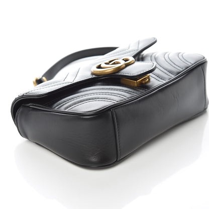Gucci Calfskin Matelasse Mini GG Marmont Shoulder Bag Black 5 of 11
