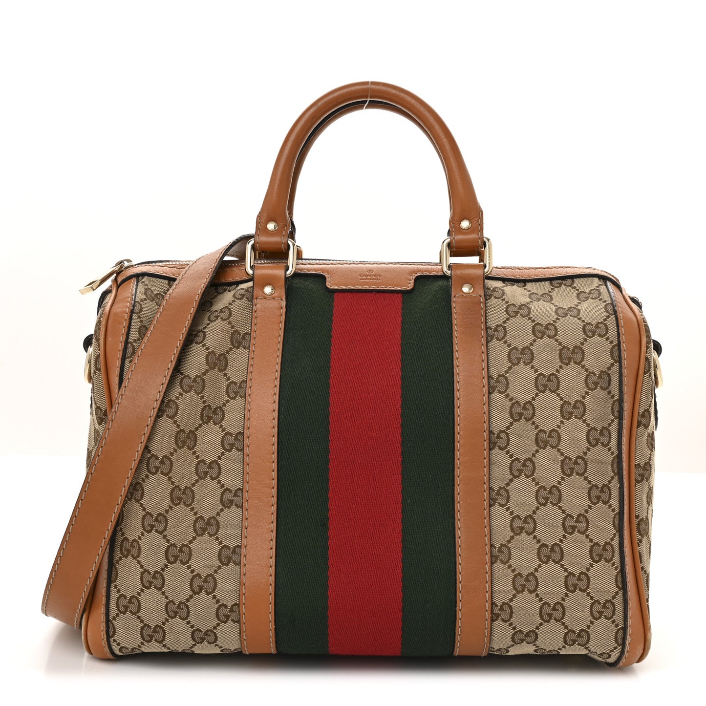 Monogram Vintage Web Medium Boston Tobacco