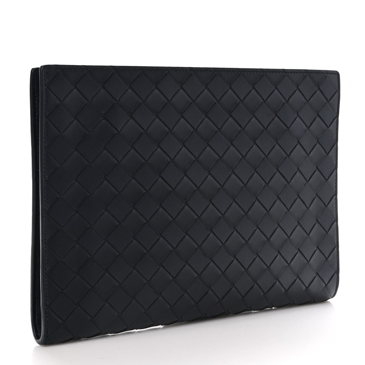 Calfskin Intrecciato Document Case Black