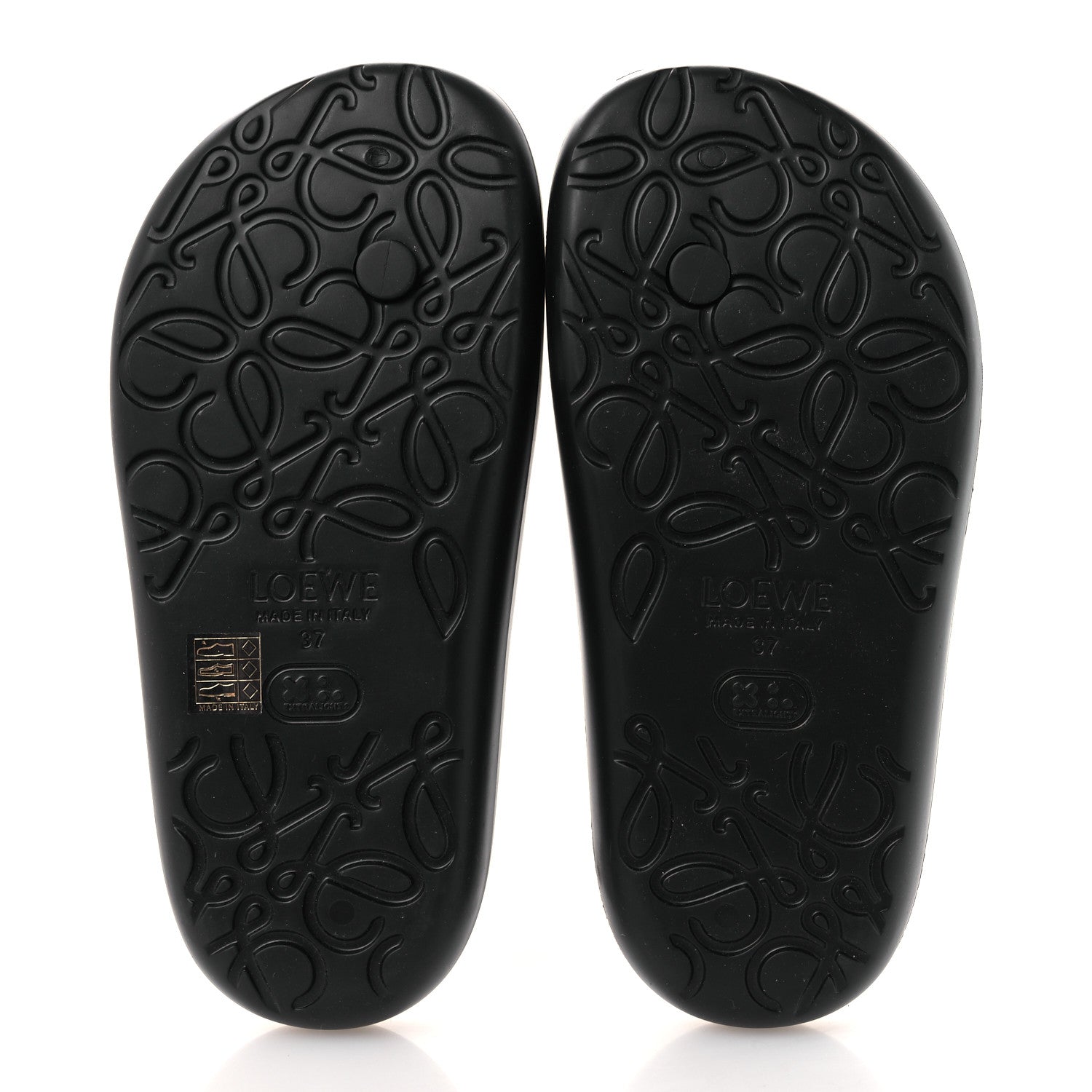 Loewe Foam Rubber Paula's Ibiza Pebble Toe Post Sandals 37 Black 7 of 11