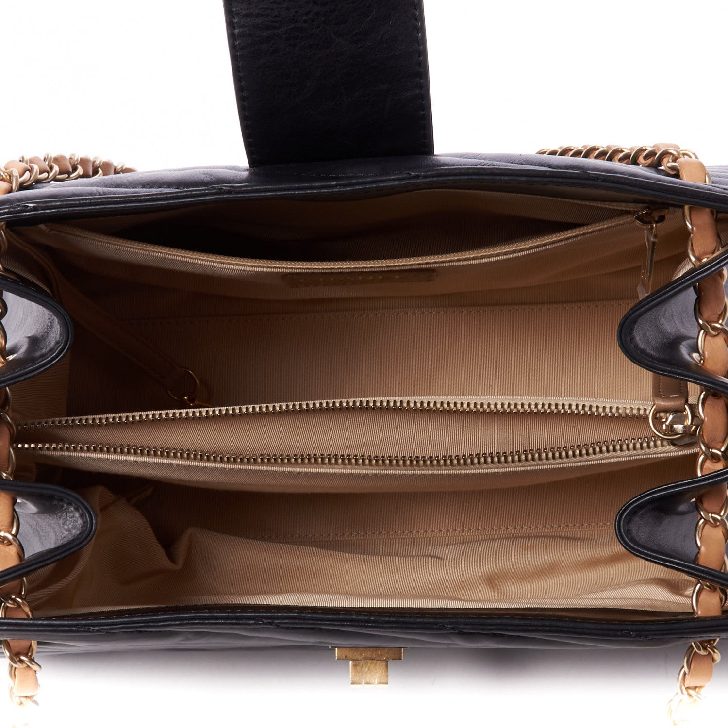 Chanel Calfskin Chevron Quilted Gabrielle Tote Black 4 of 9