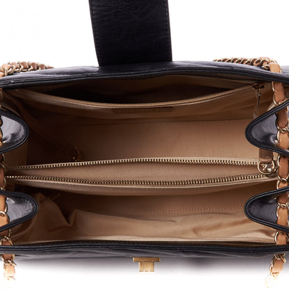 Chanel Calfskin Chevron Quilted Gabrielle Tote Black 4 of 9