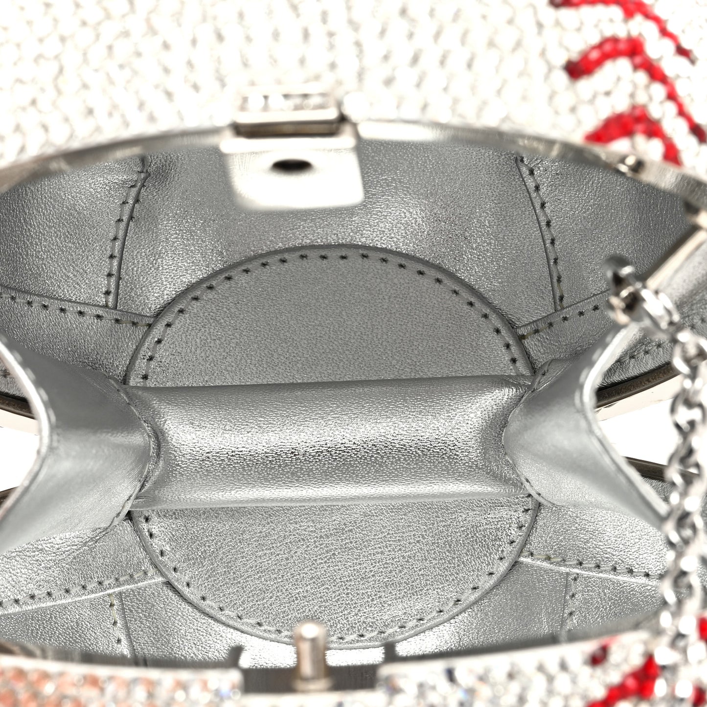 Crystal Baseball Clutch Silver