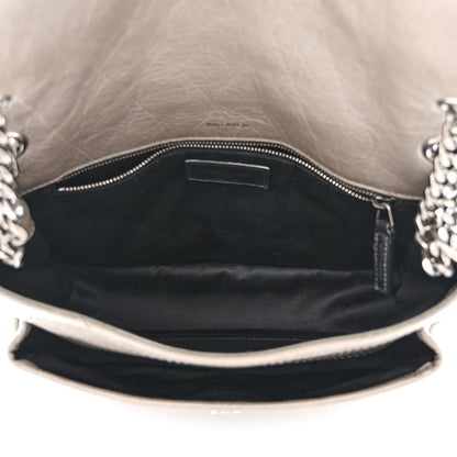 Saint Laurent Crinkled Calfskin Matelasse Monogram Medium Niki Chain Satchel Fog 5 of 11
