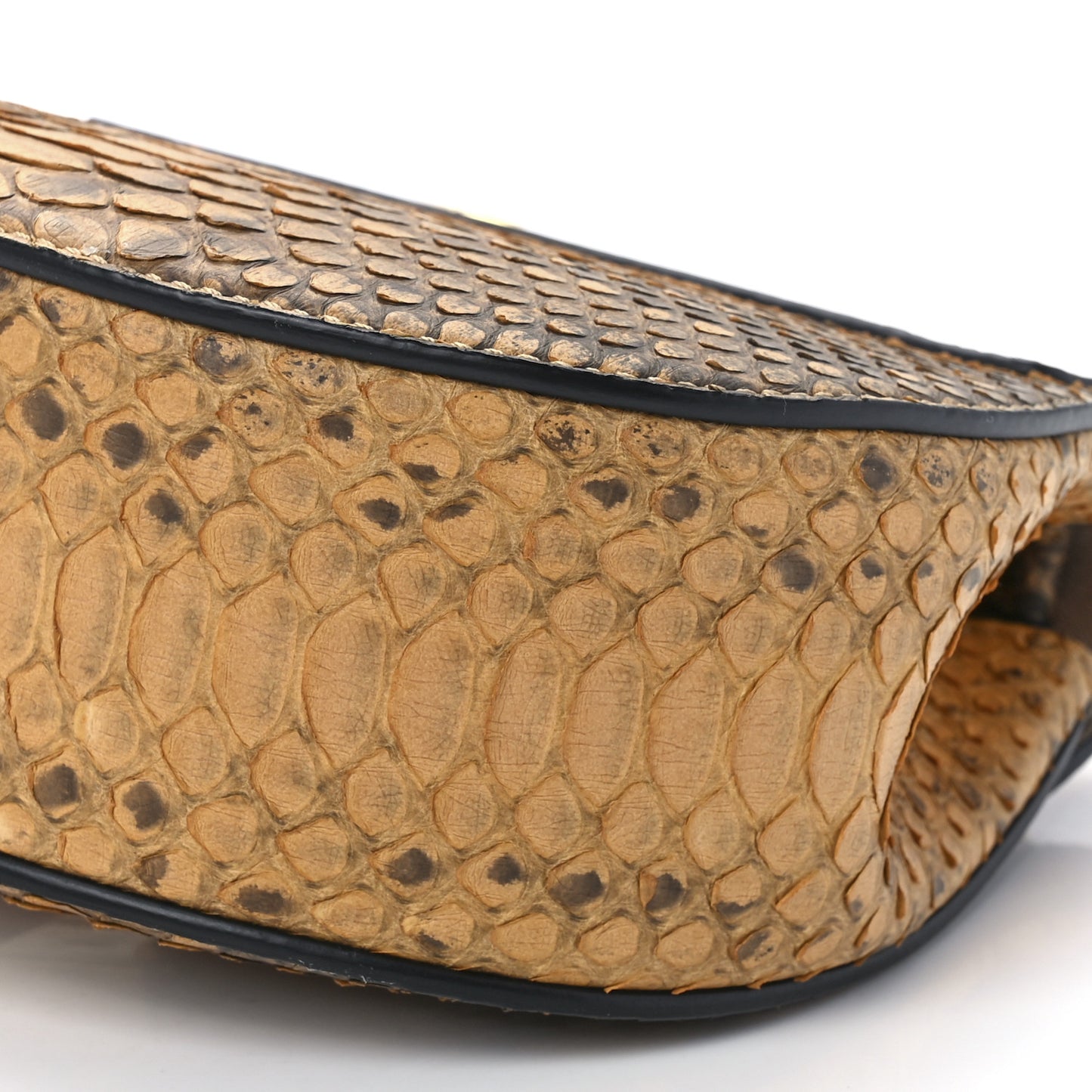 Snakeskin Mini Drew Shoulder Bag Curry Yellow