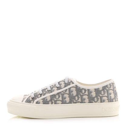Christian Dior Canvas Oblique Walk'N'Dior Low Top Sneakers 40 Grey Stone 1 of 7