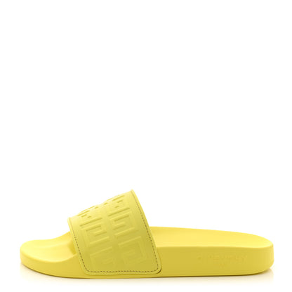 Givenchy Rubber Logo 4G Pool Slide Sandals 38 Fluo Yellow 1 of 9