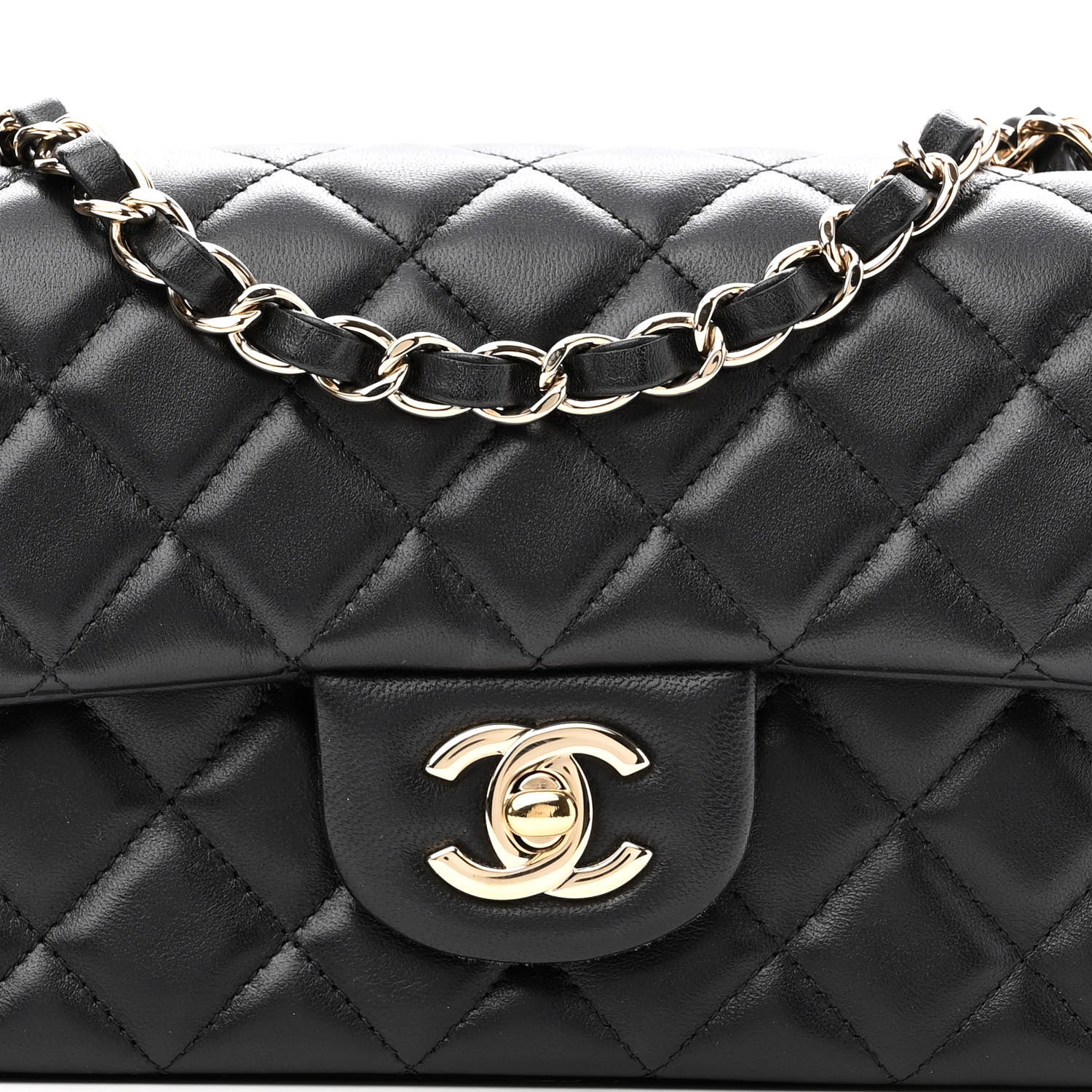 Chanel Lambskin Quilted Mini Rectangular Flap Black 8 of 13