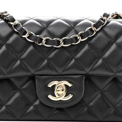 Chanel Lambskin Quilted Mini Rectangular Flap Black 8 of 13