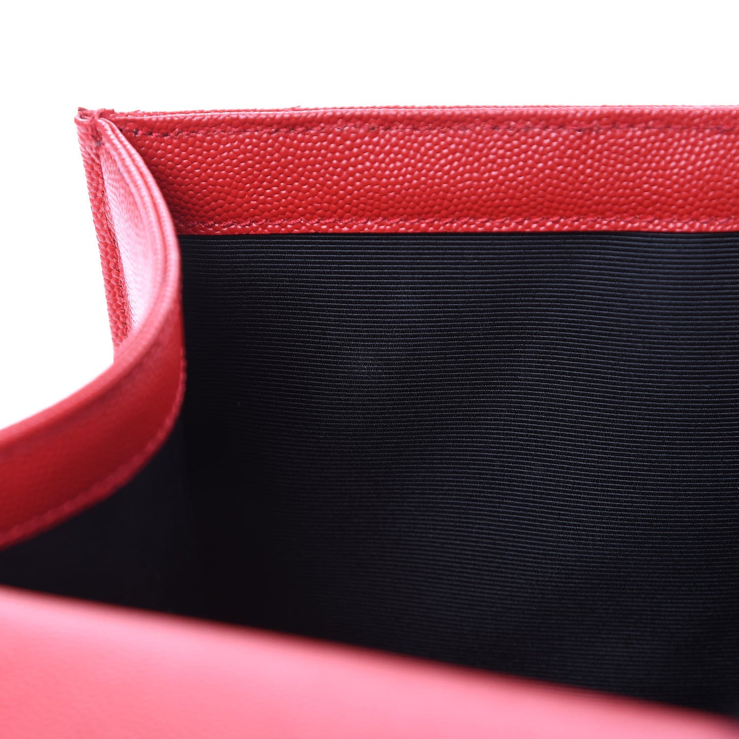 Grain De Poudre Matelasse Chevron Large Monogram Satchel Lipstick Red