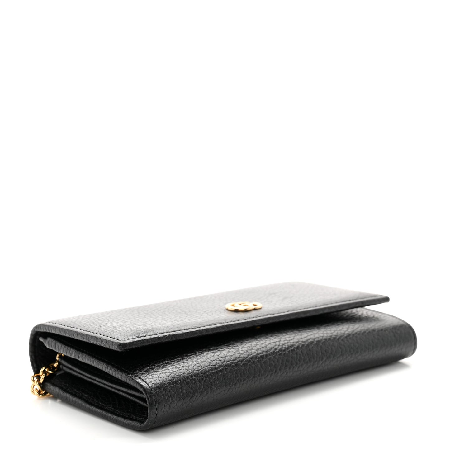Dollar Calfskin Petite GG Marmont Wallet Chain Bag Black