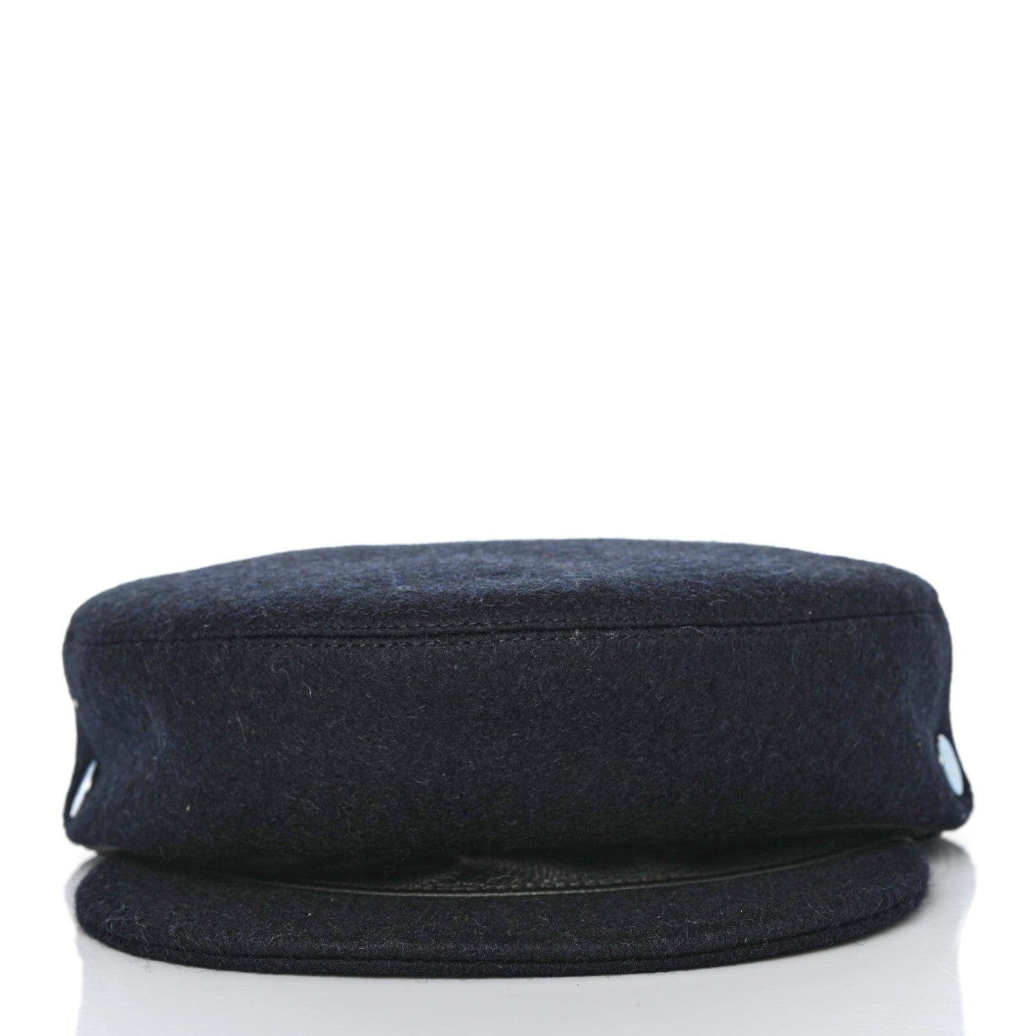 Hermes Broadcloth Newton Calfskin Dani Cap 56 Marine Black 2 of 4