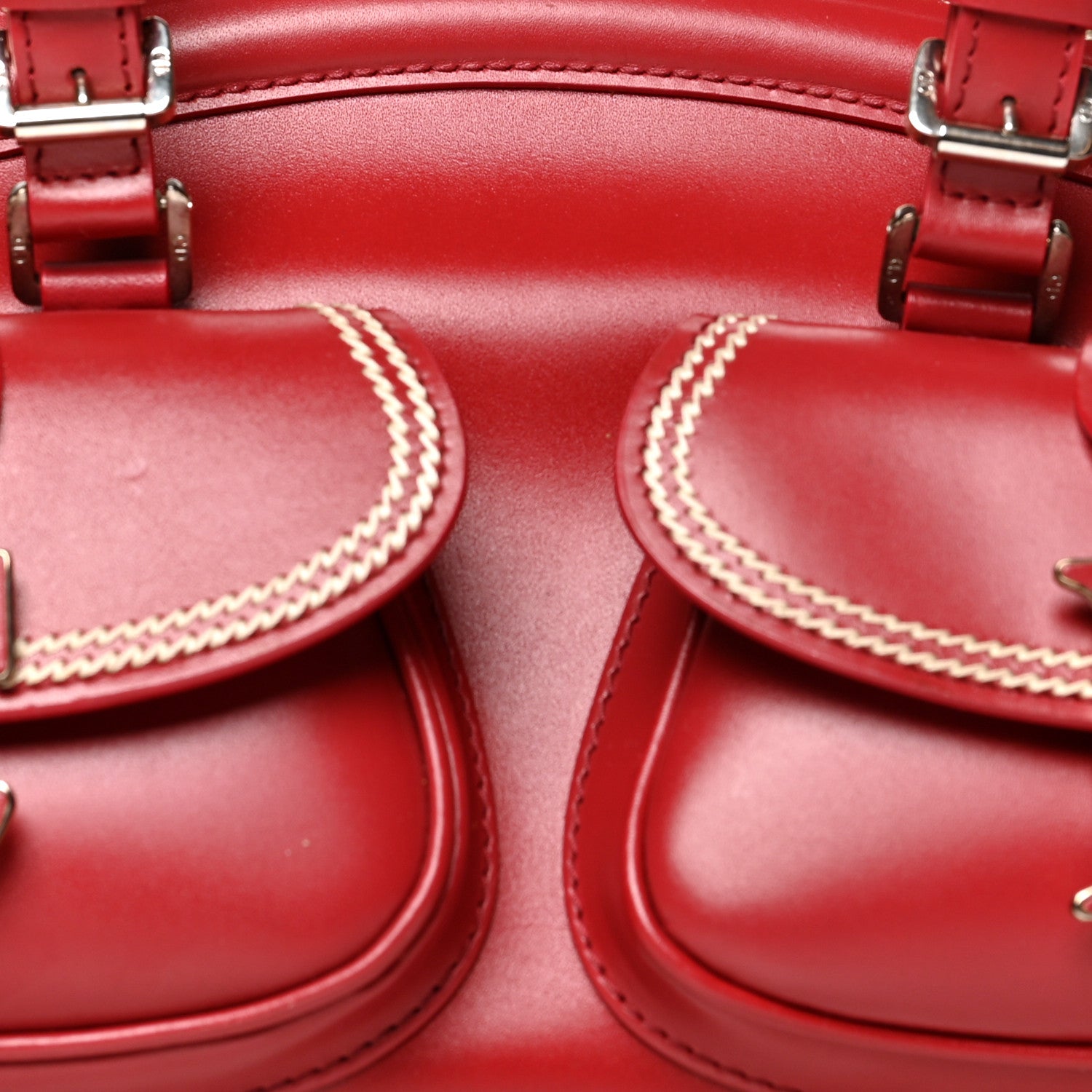 Christian Dior Calfskin Frame Pocket Satchel Red 8 of 14