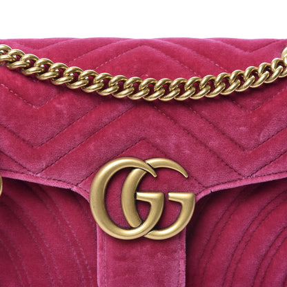 Gucci Velvet Matelasse Small GG Marmont Shoulder Bag Light Raspberry Rose 9 of 9