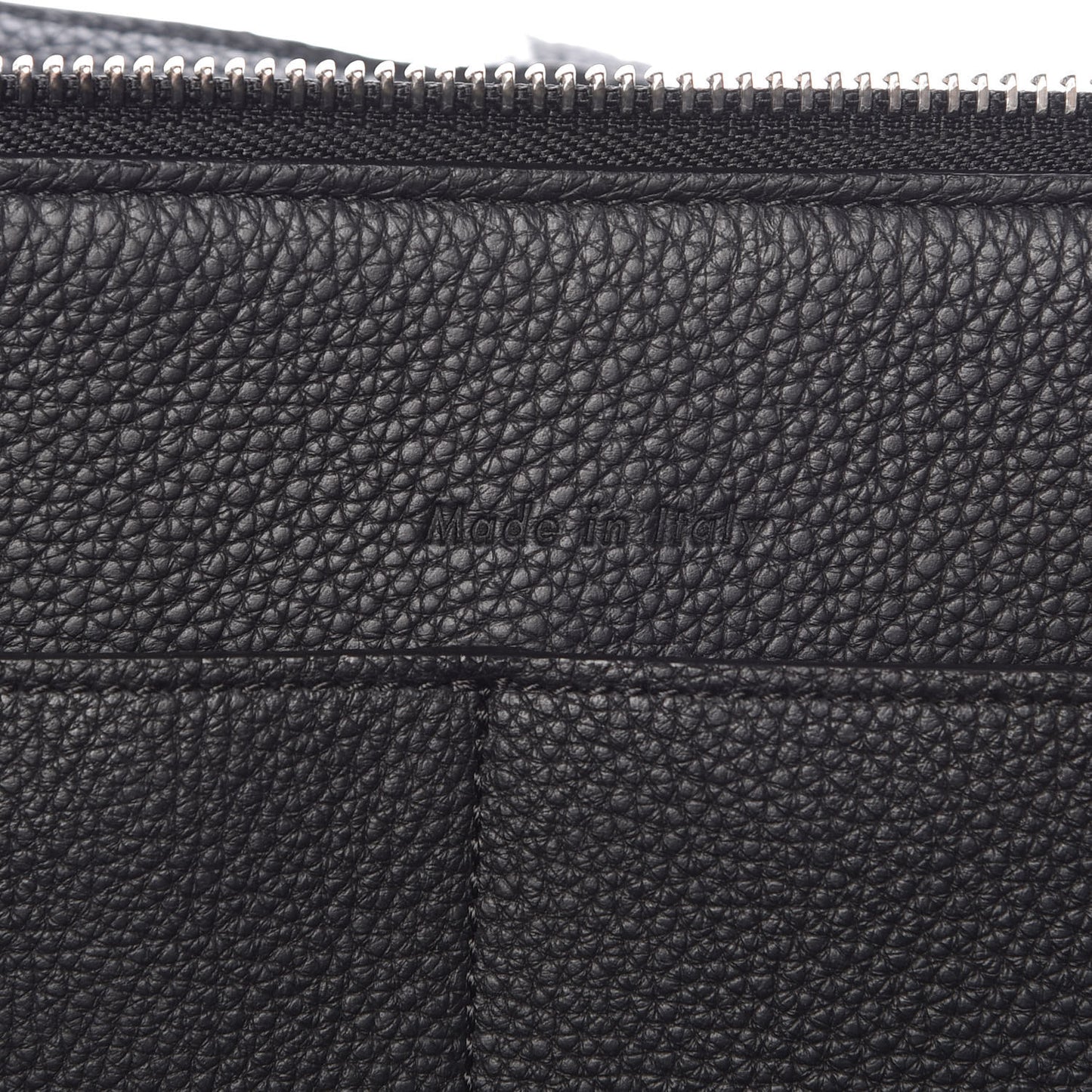 Baby Grained Calfskin Small Tri-Fold Bag Black