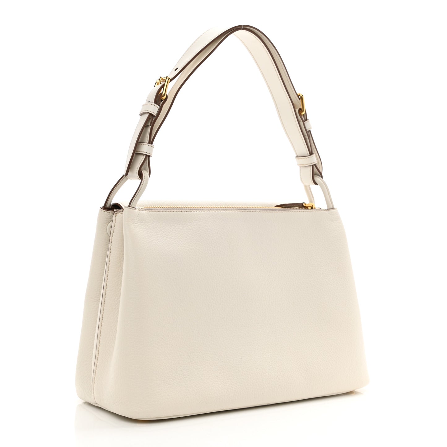 Vitello Daino Flap Shoulder Bag Talco