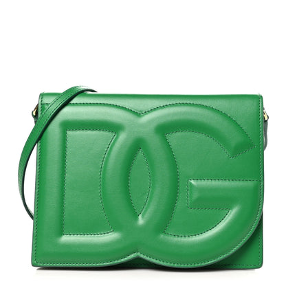 Dolce & Gabbana Calfskin DG Logo Flap Crossbody Bag Green 1 of 9