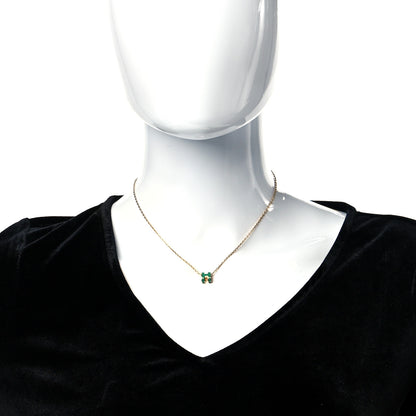 Hermes Lacquered Gold Mini Pop H Pendant Necklace Malachite 2 of 7