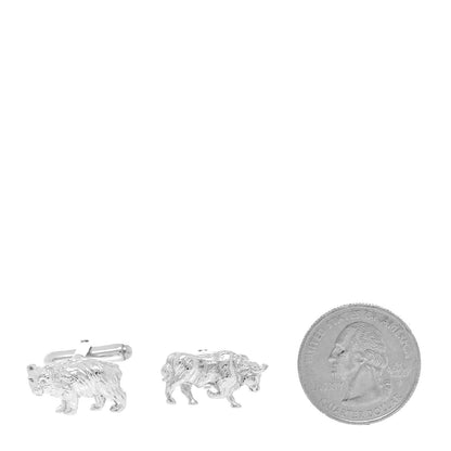 Tiffany Sterling Silver Bear And Bull Cufflinks 2 of 4