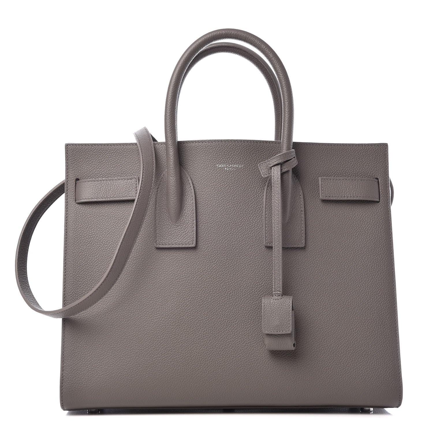 Saint Laurent Grained Calfskin Small Sac De Jour Fog 1 of 8