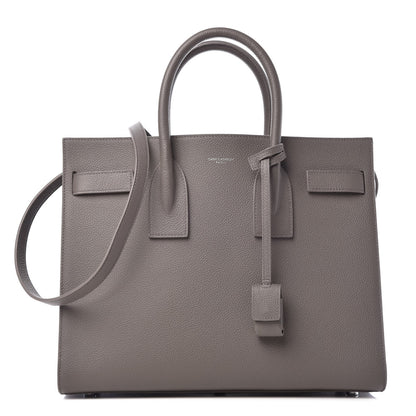 Saint Laurent Grained Calfskin Small Sac De Jour Fog 1 of 8