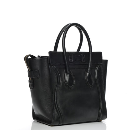 Celine Smooth Calfskin Micro Luggage Black 3 of 9