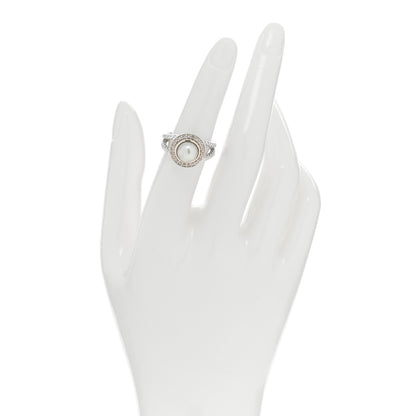 David Yurman Sterling Silver Diamond Pearl 8mm Petite Cerise Ring 52 6 2 of 4