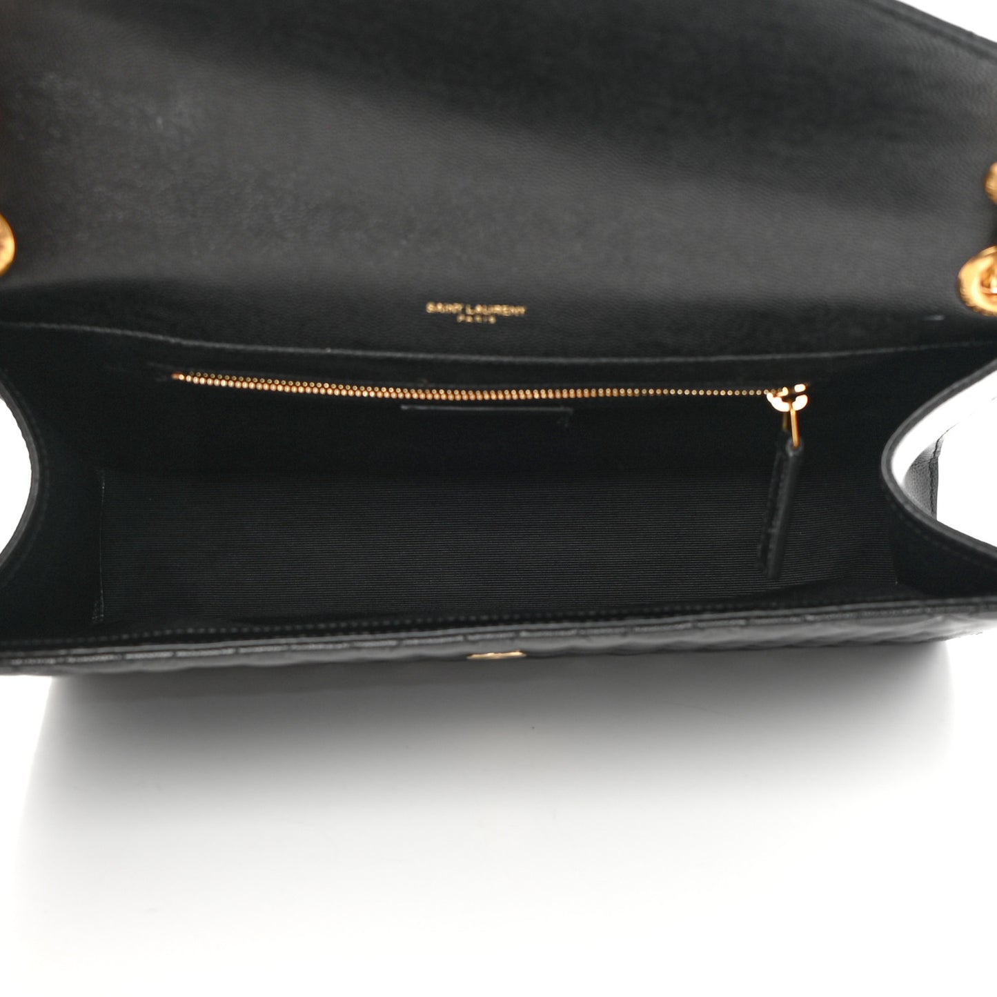 Grain De Poudre Textured Mixed Matelasse Large Triquilt Monogram Satchel Black