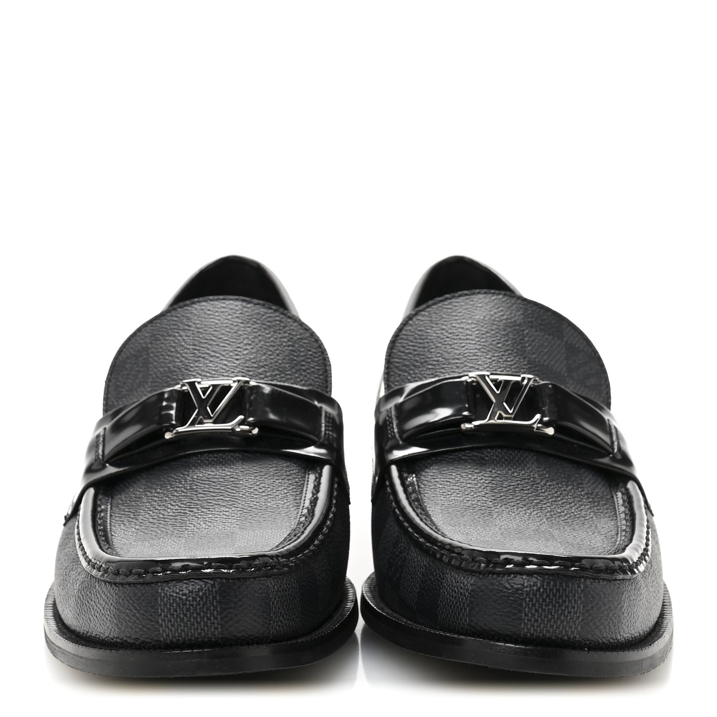 Damier Graphite Calfskin Mens Major Loafers 8
