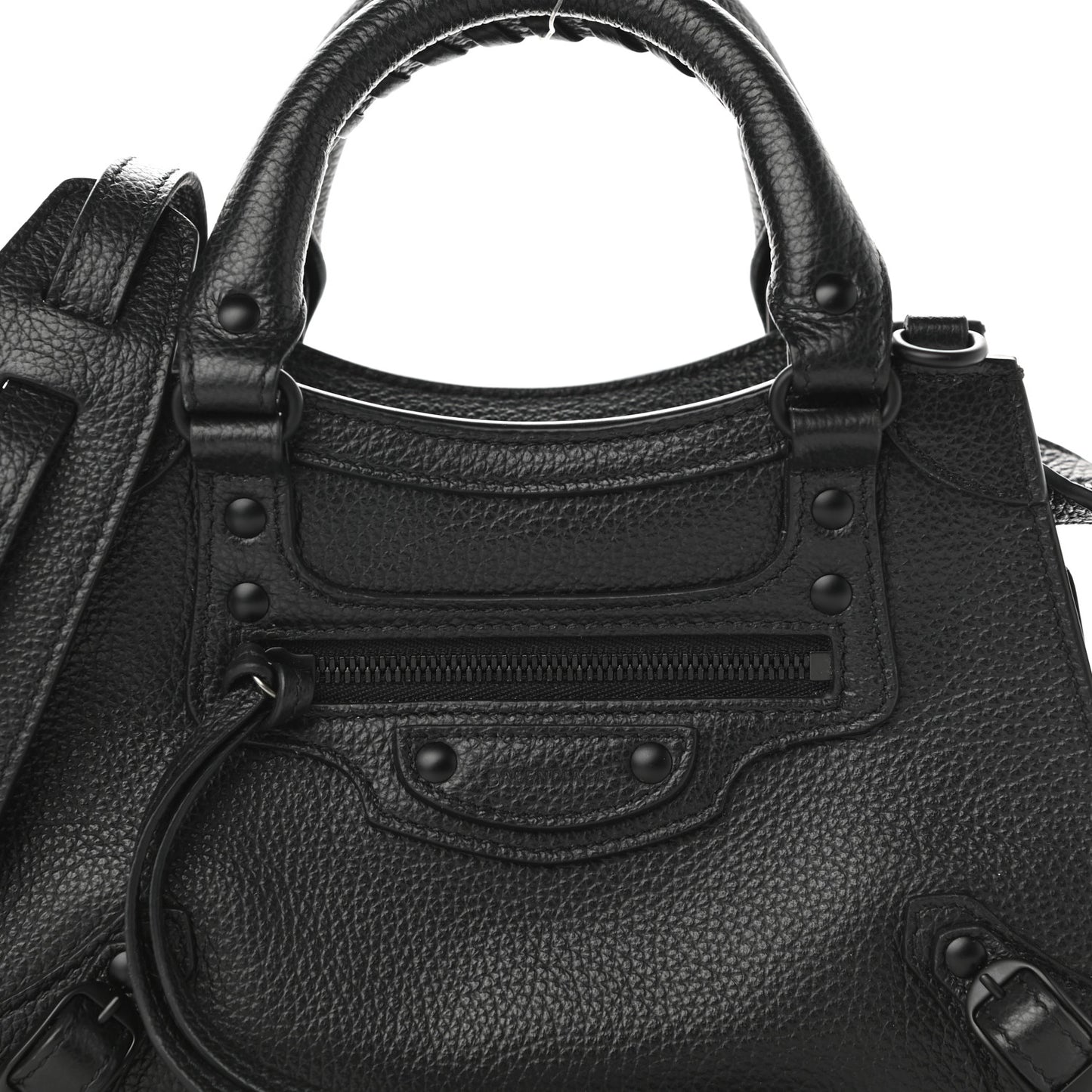 Grained Calfskin Neo Classic Black Hardware Mini City Black