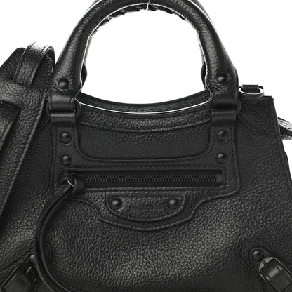 Balenciaga Grained Calfskin Neo Classic Black Hardware Mini City Black 7 of 10