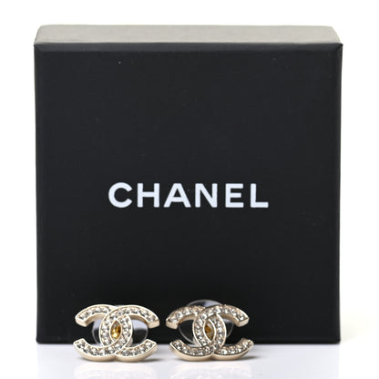 Chanel Crystal CC Earrings Gold 5 of 5