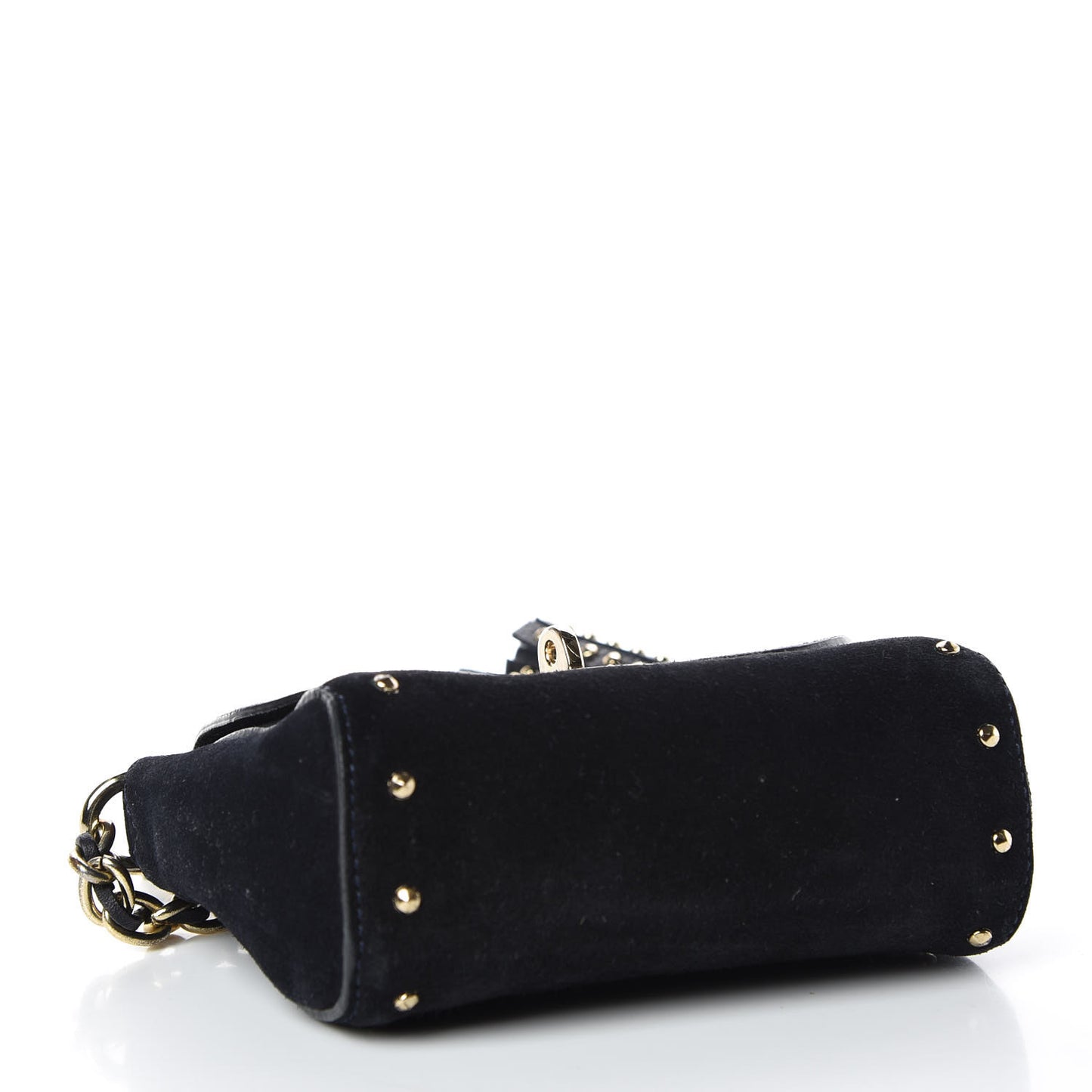 Suede Studded Mini Lily Flap Ink Blue