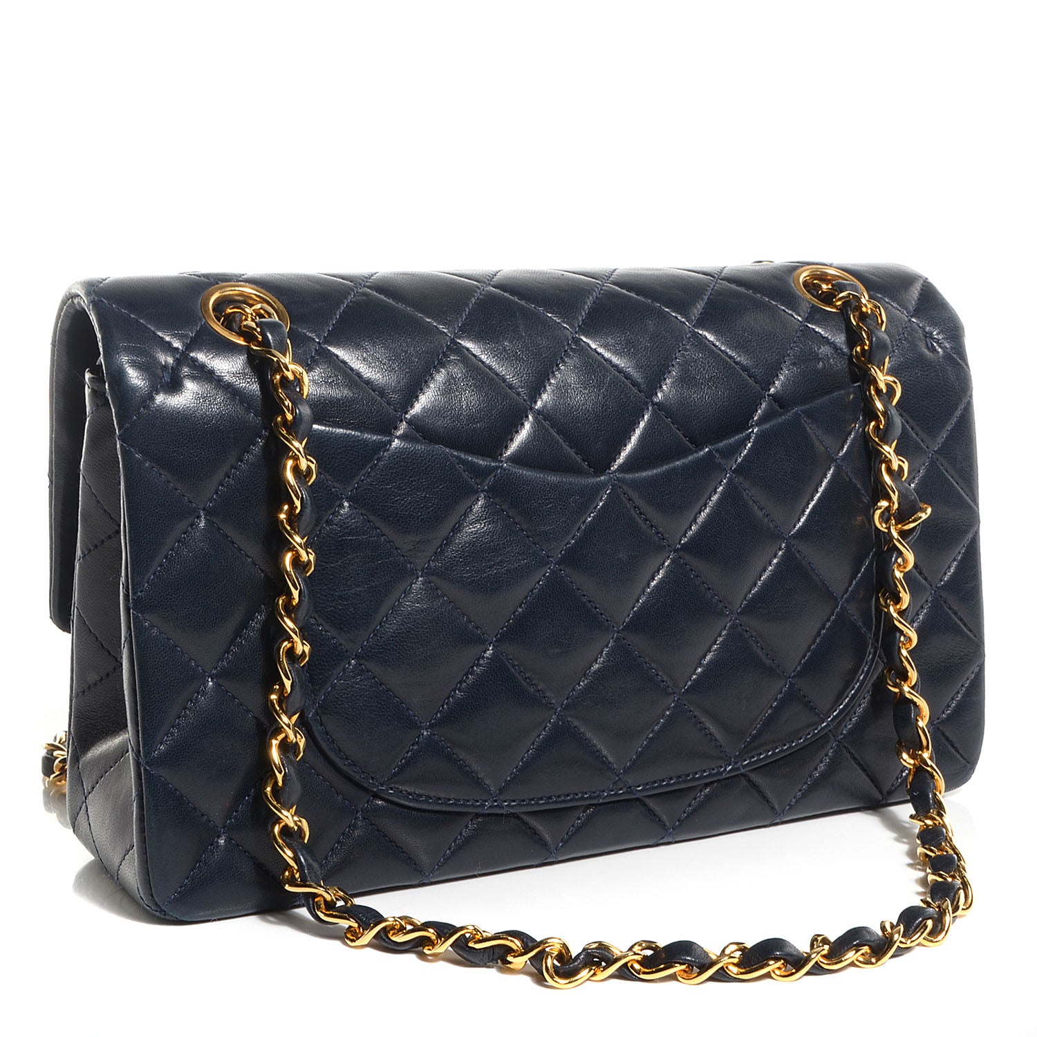 Chanel Lambskin Quilted Small Double Flap Navy 3 of 10