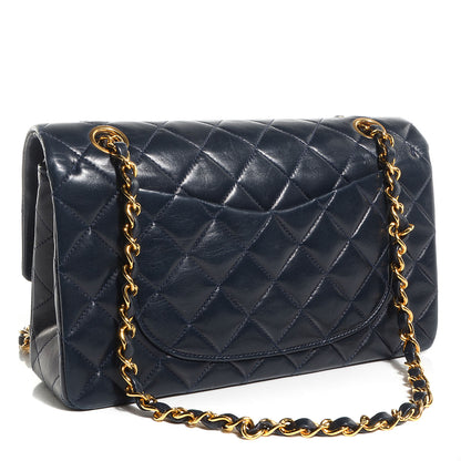 Chanel Lambskin Quilted Small Double Flap Navy 3 of 10