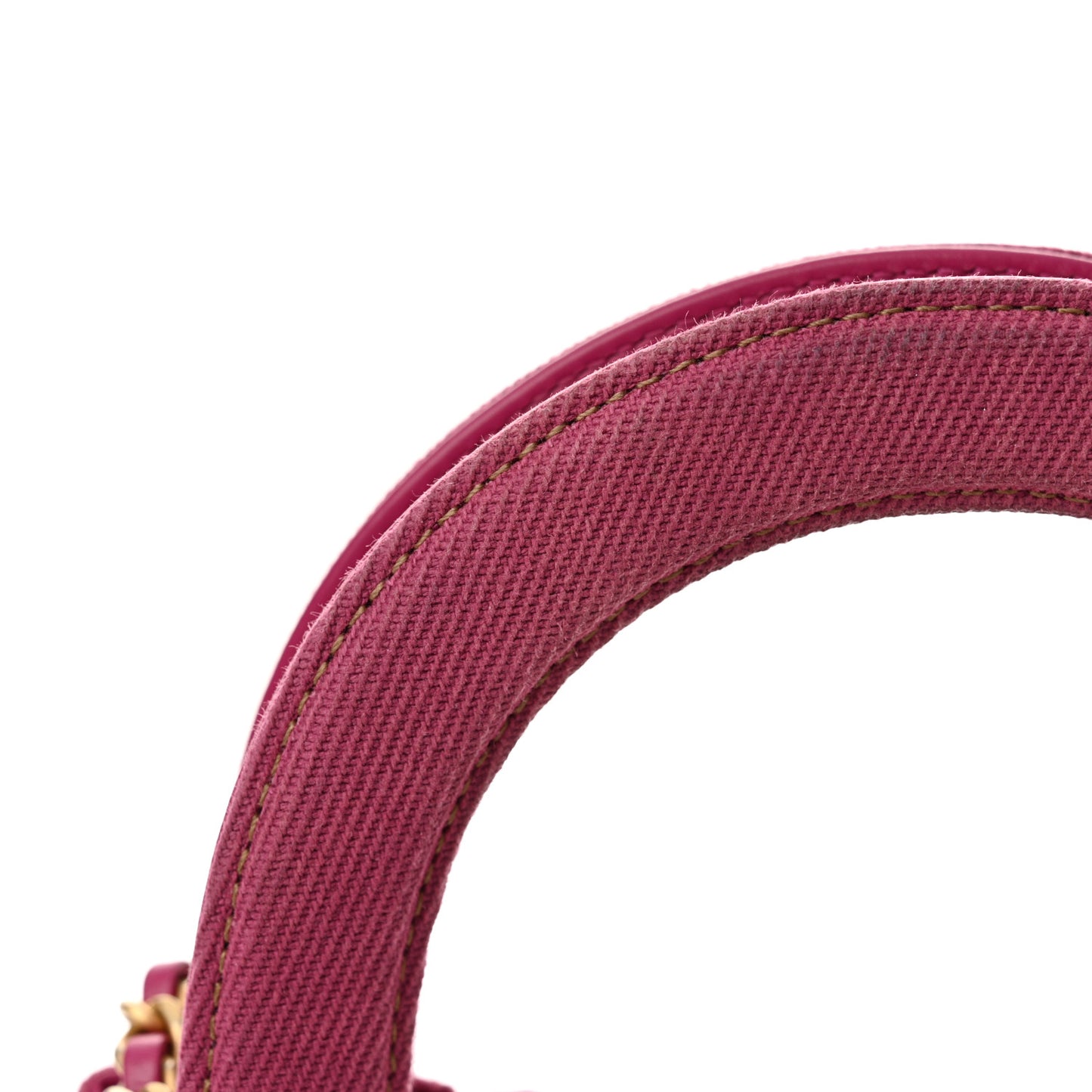 Denim Quilted Nano Kelly Shopper Fuchsia