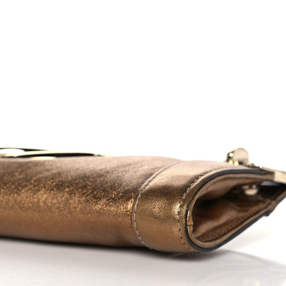 Gucci Metallic Calfskin Britt Clutch Bronze 10 of 12