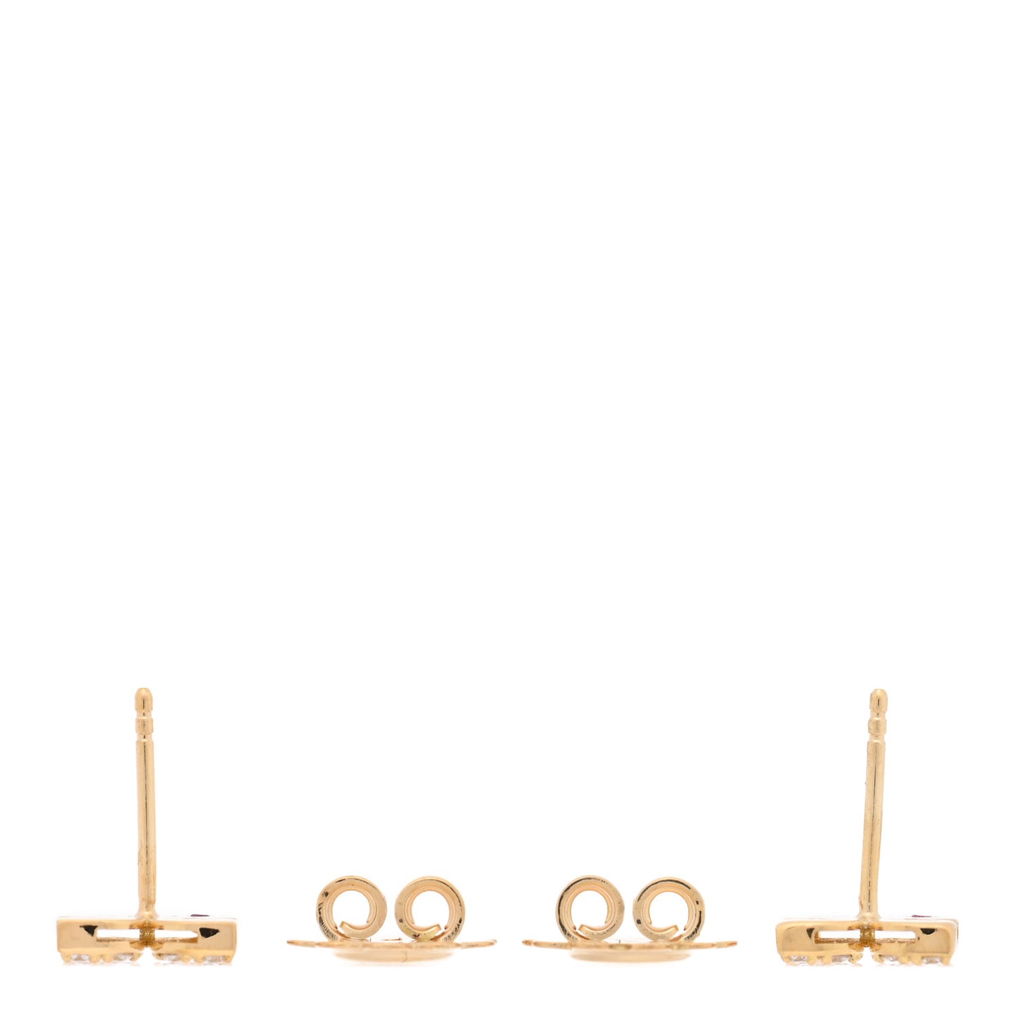 18K Yellow Gold Diamond Medium Love in Verona Flower Stud Earrings