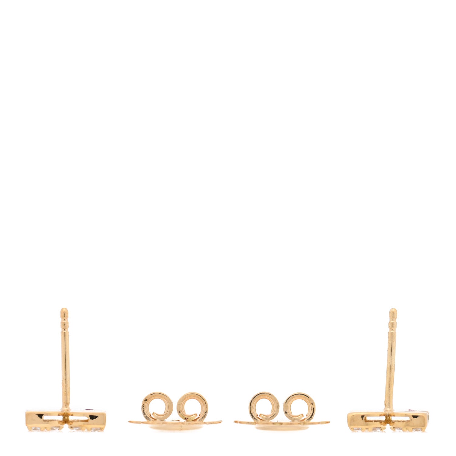 Roberto Coin 18K Yellow Gold Diamond Medium Love in Verona Flower Stud Earrings 3 of 5