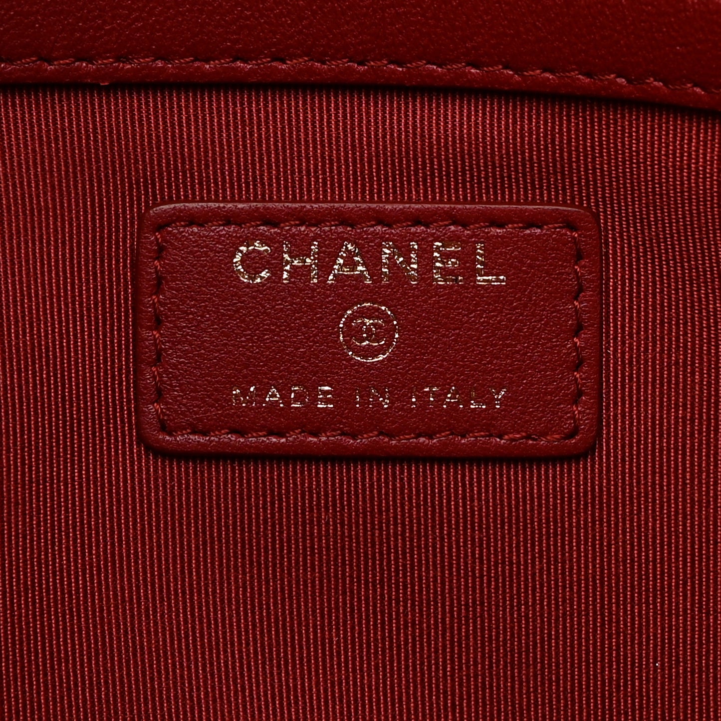 Lambskin Quilted Large Cosmetic Case Red