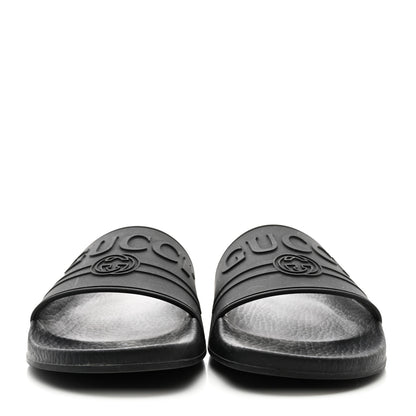 Gucci Rubber Womens Logo Slide Sandals 38 Black 2 of 10