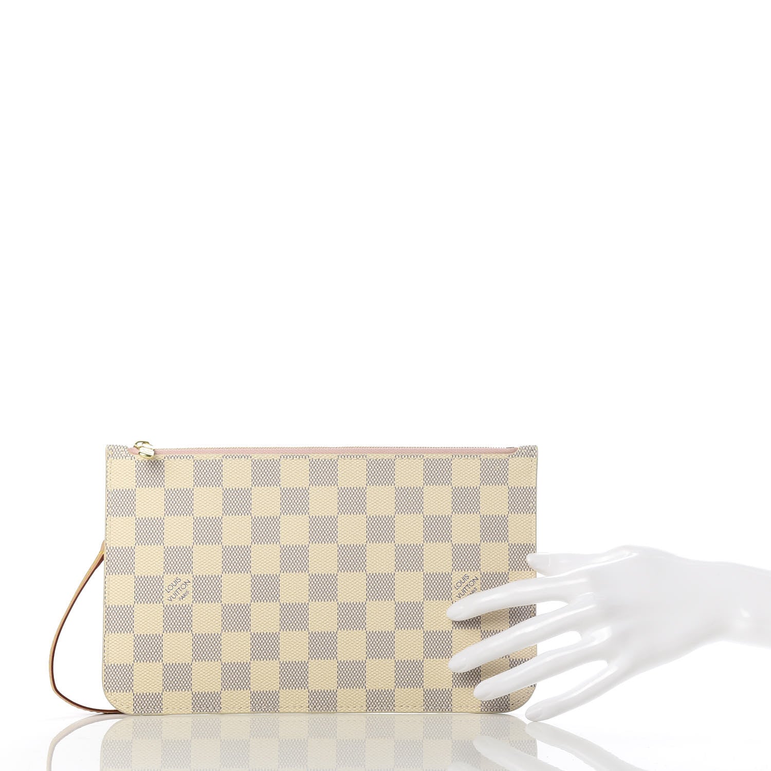 Louis Vuitton Damier Azur Neverfull MM GM Pochette Rose Ballerine 2 of 7