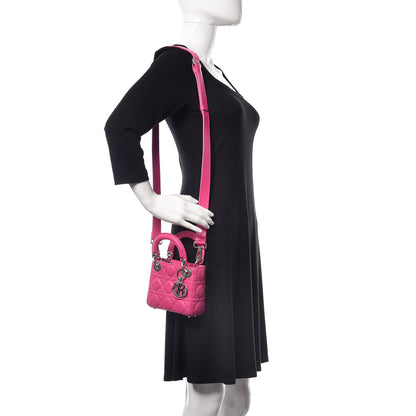Christian Dior Lambskin Cannage Nano Lady Dior Fuchsia 2 of 11