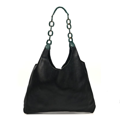 Burberry Calfskin Medium Two Tone Shopper Racing Green 1 of 10
