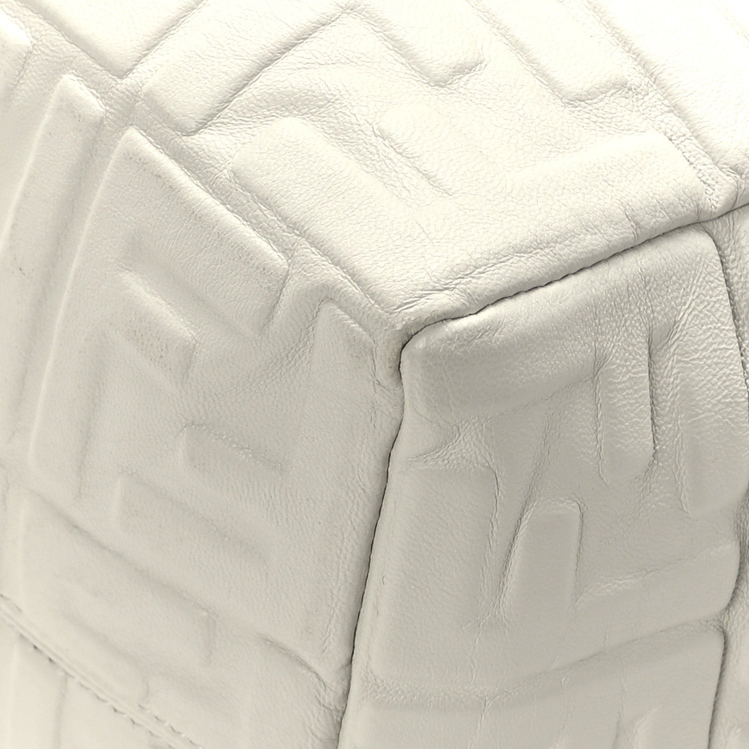 Fendi Nappa FF 1974 Embossed Small Boston White 9 of 11