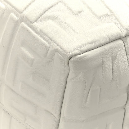 Fendi Nappa FF 1974 Embossed Small Boston White 9 of 11