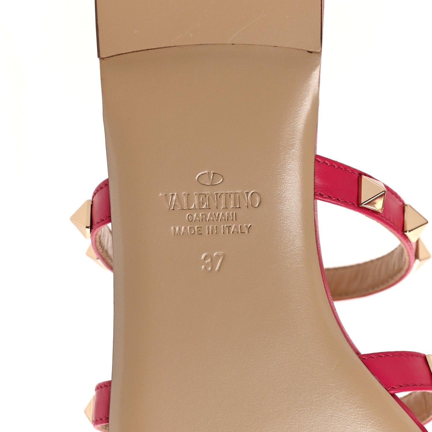 Valentino Garavani Nappa Rockstud Caged Flat Slide Sandals 37 Magenta 6 of 10