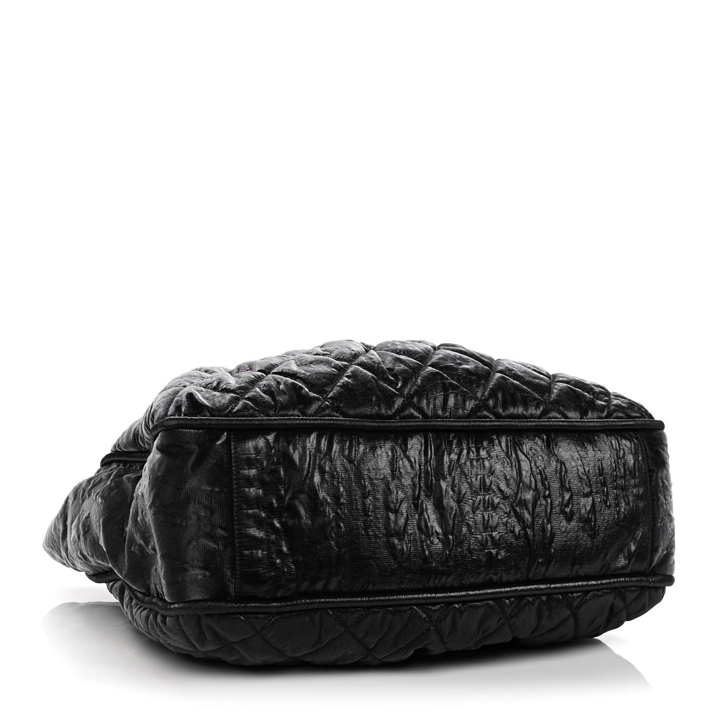 Crinkled Coated Canvas Le Marais Large Tote Black