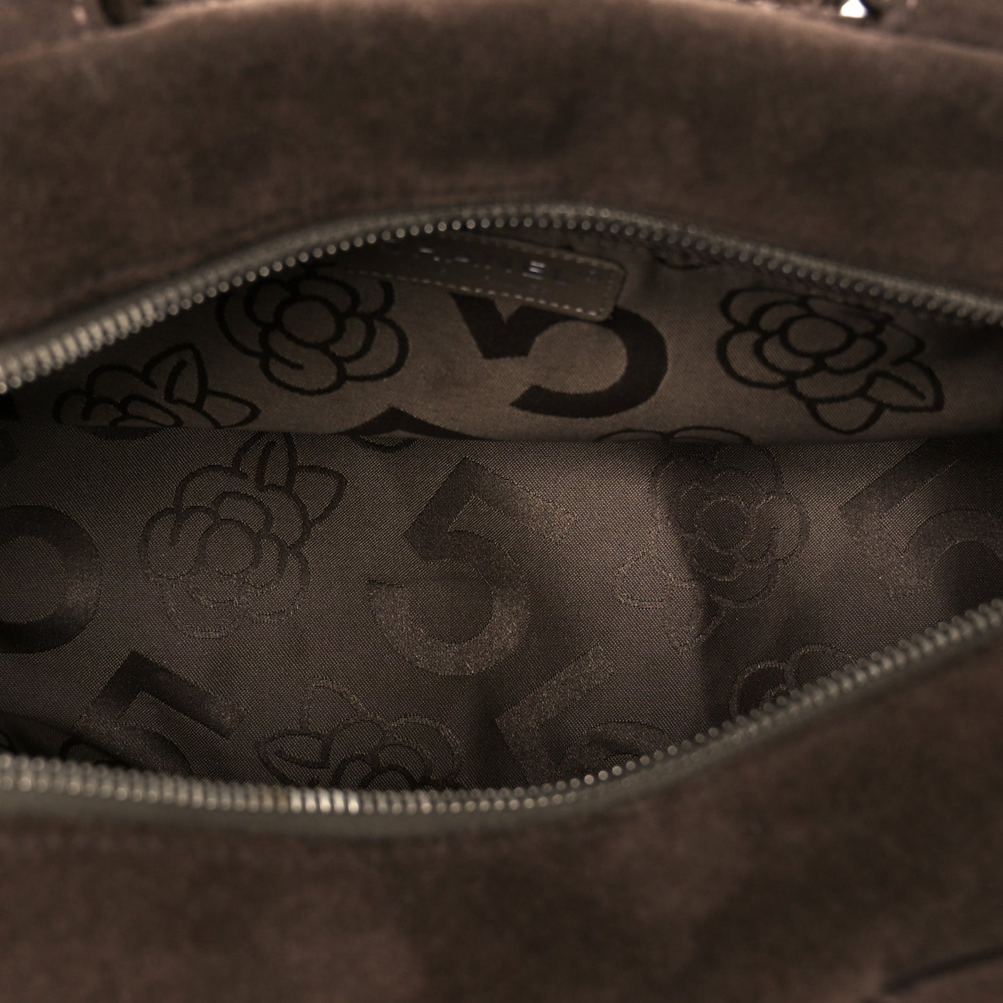 Suede Vertical Quilted Bowler Brown